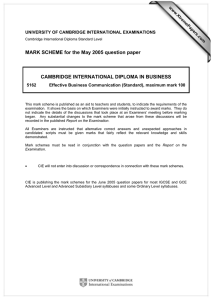 MARK SCHEME for the May 2005 question paper  www.XtremePapers.com