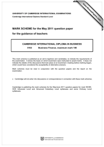 MARK SCHEME for the May 2011 question paper