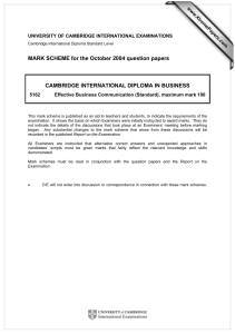 MARK SCHEME for the October 2004 question papers  www.XtremePapers.com