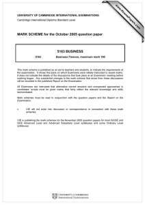 MARK SCHEME for the October 2005 question paper  5163 BUSINESS www.XtremePapers.com