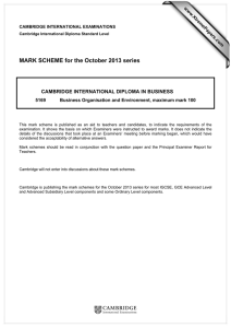 MARK SCHEME for the October 2013 series  www.XtremePapers.com