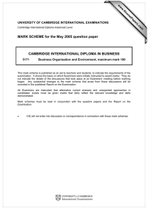 MARK SCHEME for the May 2005 question paper  www.XtremePapers.com