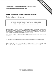 MARK SCHEME for the May 2009 question paper