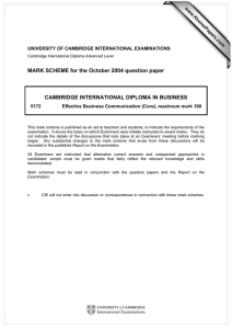 MARK SCHEME for the October 2004 question paper  www.XtremePapers.com