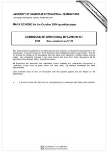 MARK SCHEME for the October 2004 question paper  www.XtremePapers.com
