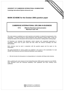 MARK SCHEME for the October 2006 question paper  www.XtremePapers.com