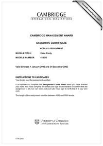 CAMBRIDGE MANAGEMENT AWARD EXECUTIVE CERTIFICATE www.XtremePapers.com