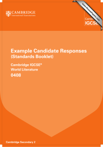 Example Candidate Responses (Standards Booklet) 0408 Cambridge IGCSE