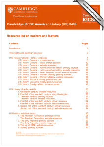 Cambridge IGCSE American History (US) 0409