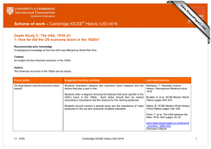 Scheme of work – Cambridge IGCSE History (US) 0416