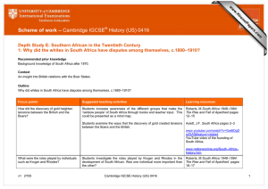 Scheme of work – Cambridge IGCSE History (US) 0416