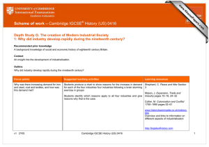 Scheme of work – Cambridge IGCSE History (US) 0416