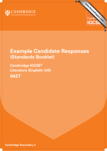 Example Candidate Responses (Standards Booklet) 0427 Cambridge IGCSE