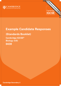 Example Candidate Responses (Standards Booklet) 0438 Cambridge IGCSE