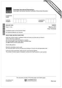 www.XtremePapers.com Cambridge International Examinations 0438/23 Cambridge International General Certificate of Secondary Education