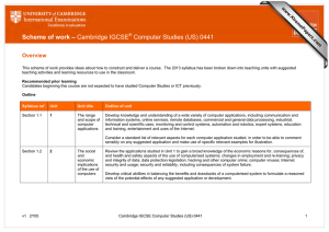 Scheme of work – Cambridge IGCSE Computer Studies (US) 0441 www.XtremePapers.com