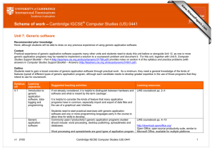 Scheme of work – Cambridge IGCSE Computer Studies (US) 0441 www.XtremePapers.com