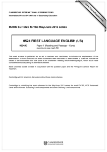 0524 FIRST LANGUAGE ENGLISH (US)