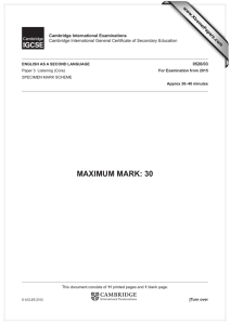 MAXIMUM MARK: 30 www.XtremePapers.com Cambridge International Examinations 0526/03