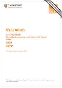 SYLLABUS 0535 0679* Cambridge IGCSE