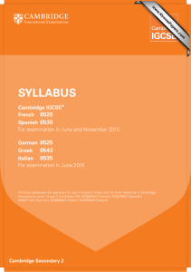 SYLLABUS 0520 0530 0525