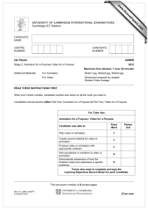 www.XtremePapers.com UNIVERSITY OF CAMBRIDGE INTERNATIONAL EXAMINATIONS Cambridge ICT Starters