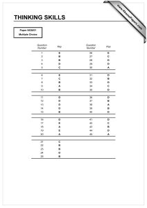 THINKING SKILLS www.XtremePapers.com  Paper 8436/01