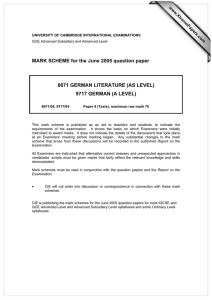 MARK SCHEME for the June 2005 question paper