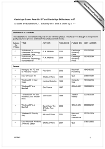 www.XtremePapers.com Cambridge Career Award in ICT and Cambridge Skills Award in... ü