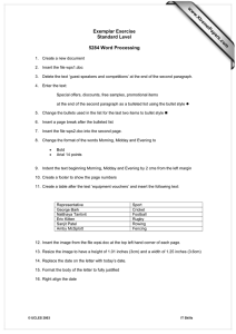 www.XtremePapers.com Exemplar Exercise Standard Level 5284 Word Processing