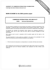 MARK SCHEME for the 2006 question paper  www.XtremePapers.com