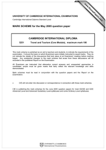 MARK SCHEME for the May 2005 question paper  CAMBRIDGE INTERNATIONAL DIPLOMA www.XtremePapers.com