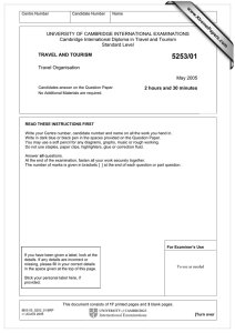 UNIVERSITY OF CAMBRIDGE INTERNATIONAL EXAMINATIONS