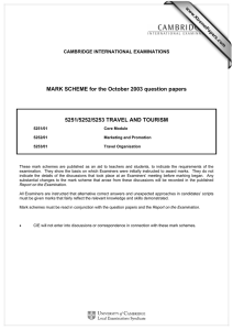 MARK SCHEME for the October 2003 question papers  www.XtremePapers.com