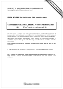 MARK SCHEME for the October 2008 question paper  www.XtremePapers.com