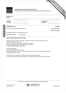 *3165246583* www.XtremePapers.com Cambridge International Examinations Cambridge International Advanced Subsidiary and Advanced Level