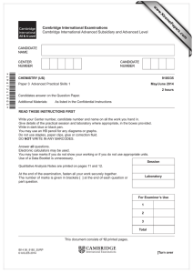 *4967245903* www.XtremePapers.com Cambridge International Examinations Cambridge International Advanced Subsidiary and Advanced Level