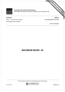 MAXIMUM MARK: 40 www.XtremePapers.com Cambridge International Examinations 9609/01