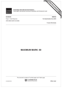 MAXIMUM MARK: 60 www.XtremePapers.com Cambridge International Examinations 9609/02