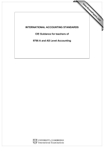 INTERNATIONAL ACCOUNTING STANDARDS CIE Guidance for teachers of