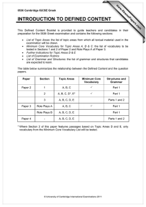 INTRODUCTION TO DEFINED CONTENT www.XtremePapers.com