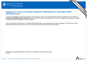 Mapping U.S. Common Core State Standards for Mathematics to Cambridge...  0444 Mathematics www.XtremePapers.com