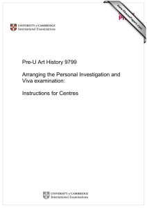 Pre-U Art History 9799 Arranging the Personal Investigation and Viva examination: