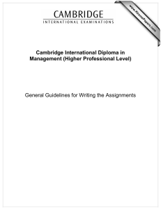Cambridge International Diploma in Management (Higher Professional Level)