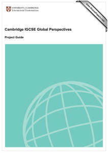 Cambridge IGCSE Global Perspectives Project Guide www.XtremePapers.com