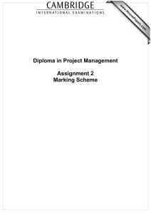 Diploma in Project Management  Assignment 2 Marking Scheme
