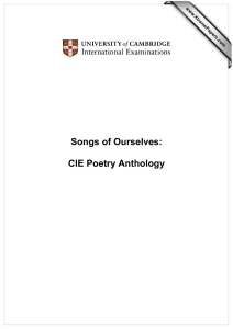 Songs of Ourselves: CIE Poetry Anthology www.XtremePapers.com