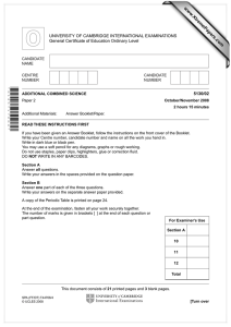 www.XtremePapers.com UNIVERSITY OF CAMBRIDGE INTERNATIONAL EXAMINATIONS General Certificate of Education Ordinary Level 5130/02