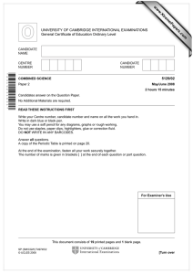 www.XtremePapers.com UNIVERSITY OF CAMBRIDGE INTERNATIONAL EXAMINATIONS General Certificate of Education Ordinary Level 5129/02