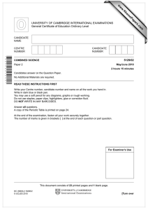 www.XtremePapers.com UNIVERSITY OF CAMBRIDGE INTERNATIONAL EXAMINATIONS General Certificate of Education Ordinary Level 5129/02